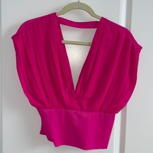 Chiffon pink crop top